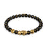 Mini Pixiu Feng Shui Armband | Kohlenstoffelement | Schwarzer Achat x 18 Karat Gold